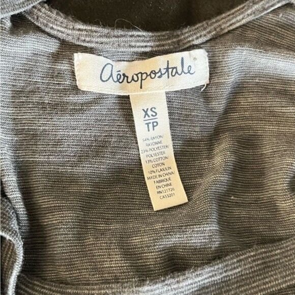 Aeropostale Gray Striped Open Back Tank Top Size XS - Picture 4 of 4